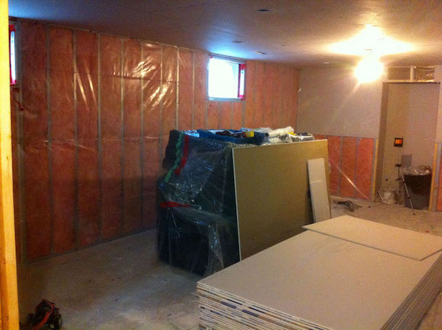 Finishing basement - during