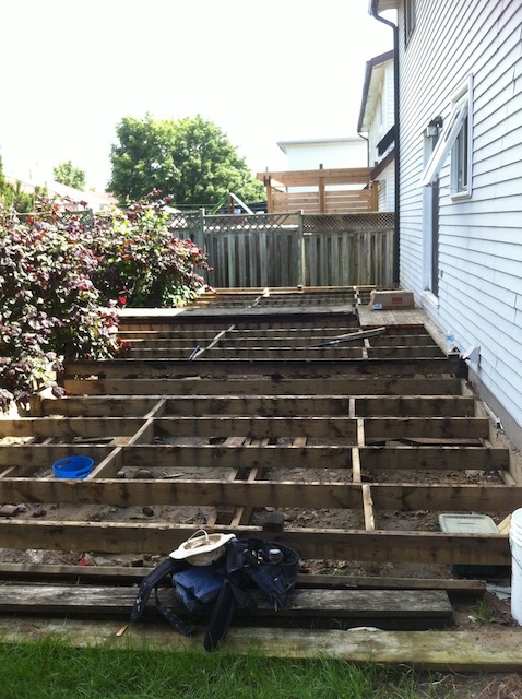 Old deck frame